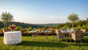 Runder, ovaler oder rechteckiger Gartentisch